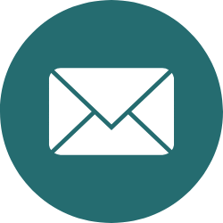 Icon of an envelope inside a teal circle
