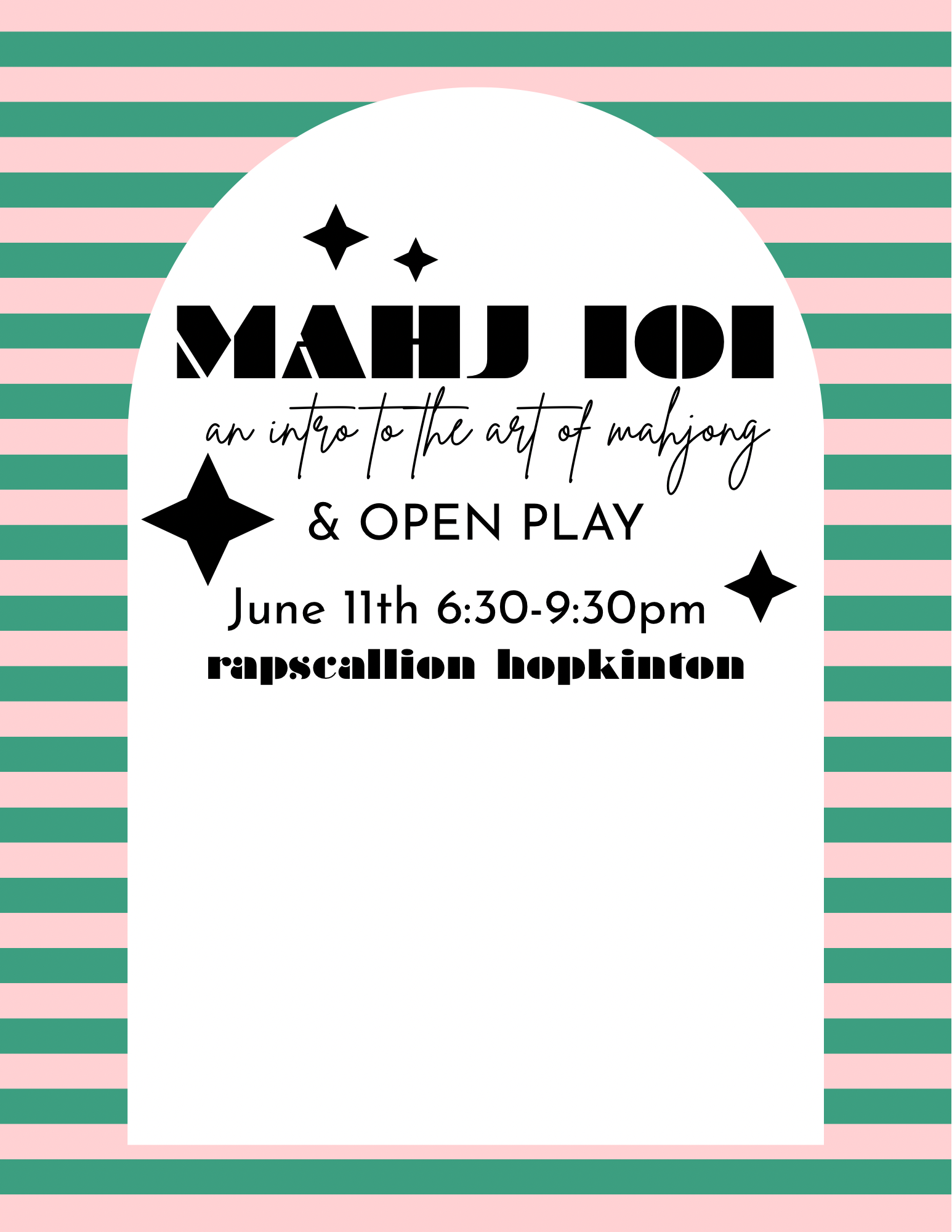 MAHJ 101 &amp; Open Play @ Rapscallion 
