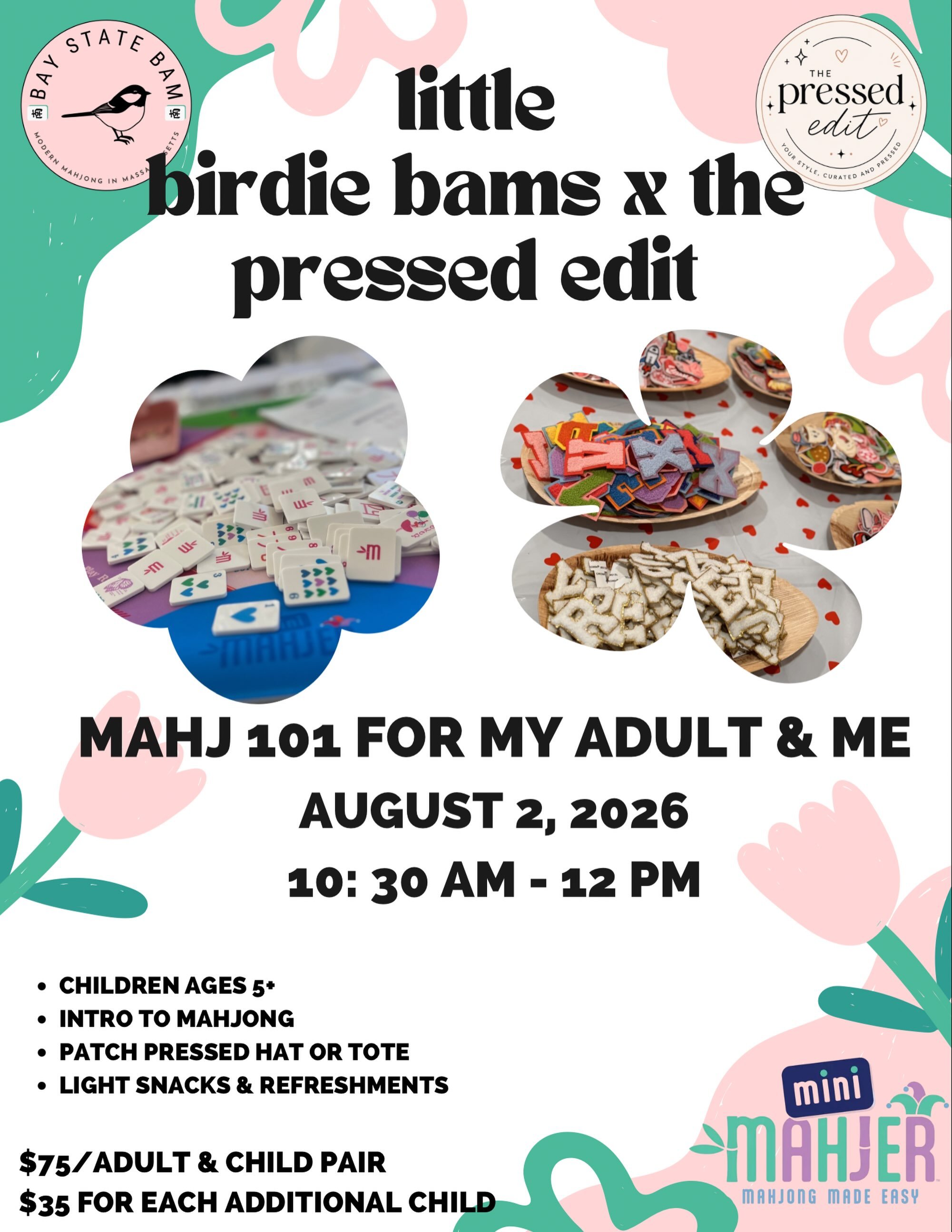 📣 Event Update! 

🌟 I&rsquo;ve had so many folks asking, we decided to offer patch pressed items from The Pressed Edit at our next Little Birdie Bam class on 8/2 in addition to the Midi Birdies on 7/17! 

🌼 Event registration has been updated and 