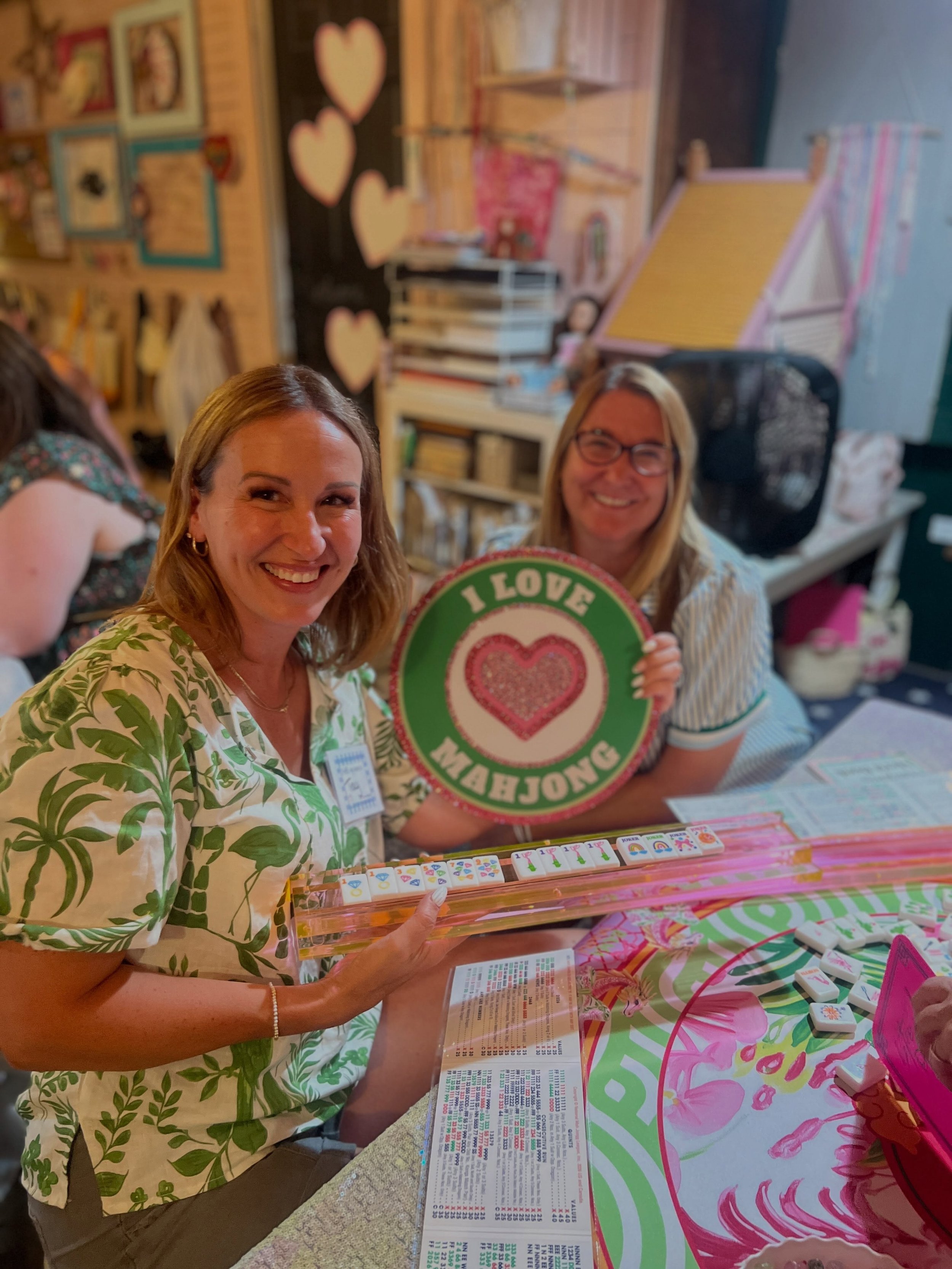 🩷💚 The many lovely faces of Troop Mahjong Boston/Worcester! 💚🩷 

It was wonderful having so many lovely ladies at the table on Monday and I can&rsquo;t wait to welcome even more! 

💕 League Play Tickets Still Available for 2, 3, and 4 week optio