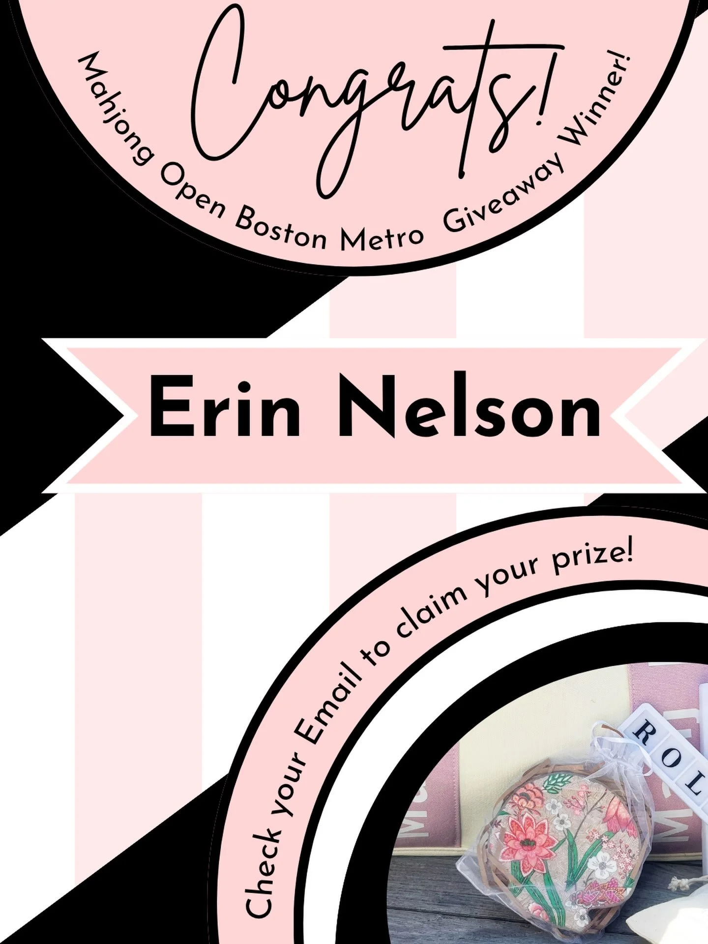 Congratulations to Erin Nelson, winner of the Greater Boston Metro Mahjong Open giveaway! 

It&rsquo;s been so fun seeing tables starting to pop up. Have you jumped in and got to playing? There&rsquo;s still time to register for @themahjongopen of Gr