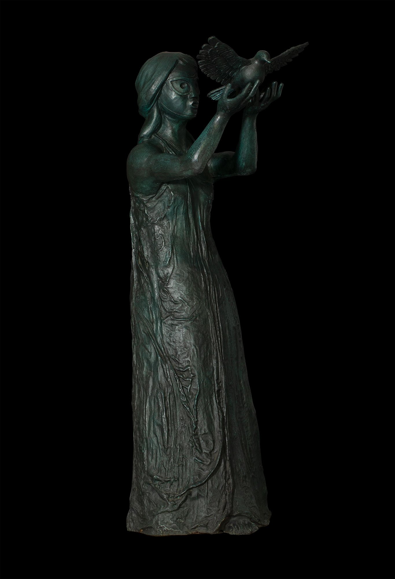 En tus manos descubrí la libertad / escultura en bronce / 160 x 75 x 80 cm / 2017