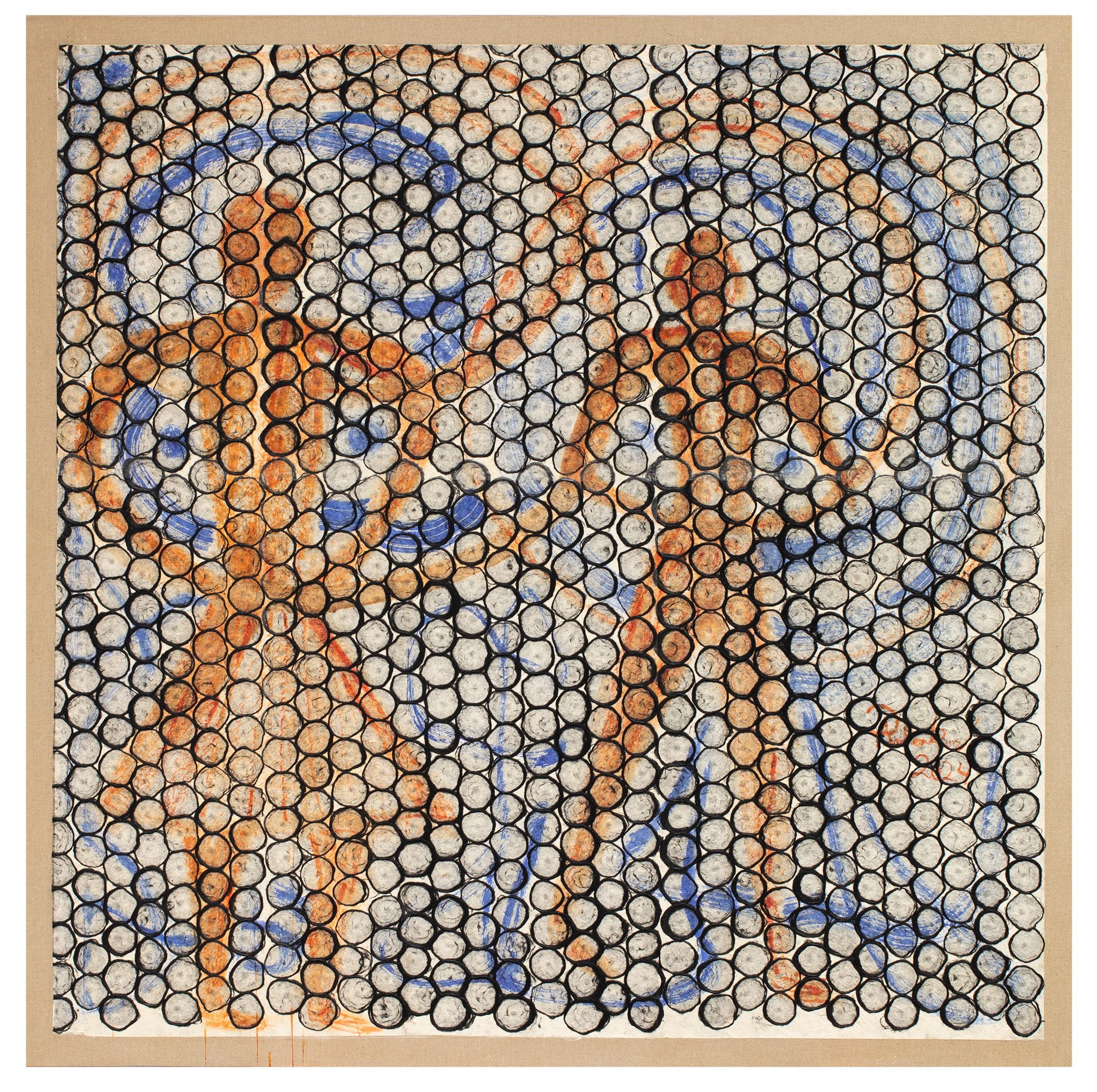 NIÑA Y NIÑO Papel hecho a mano sobre lino, temple, pigmentos y cachemira