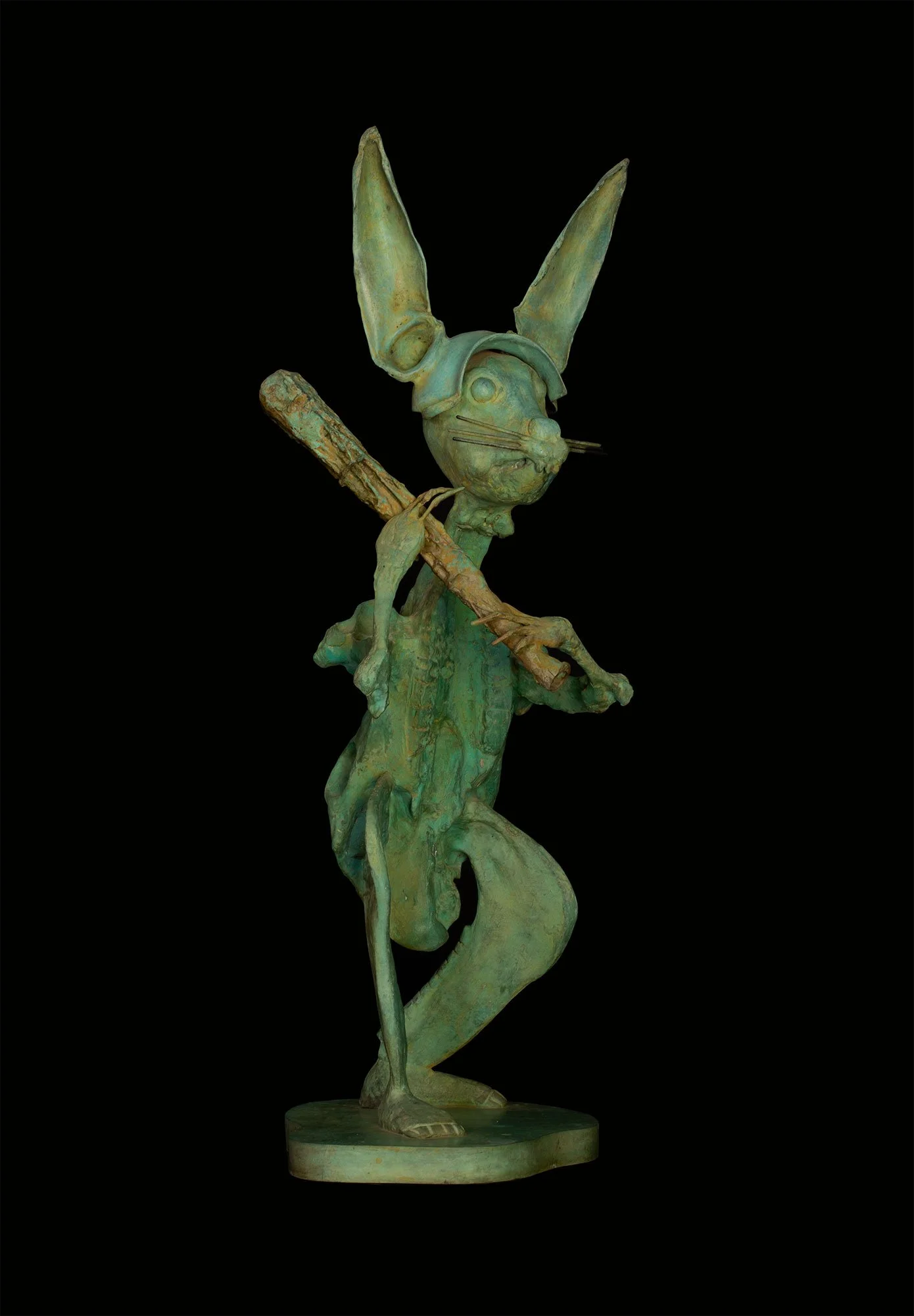 Conejo juguetón / escultura en bronce / 90 x 40 x 40 cm / 2017