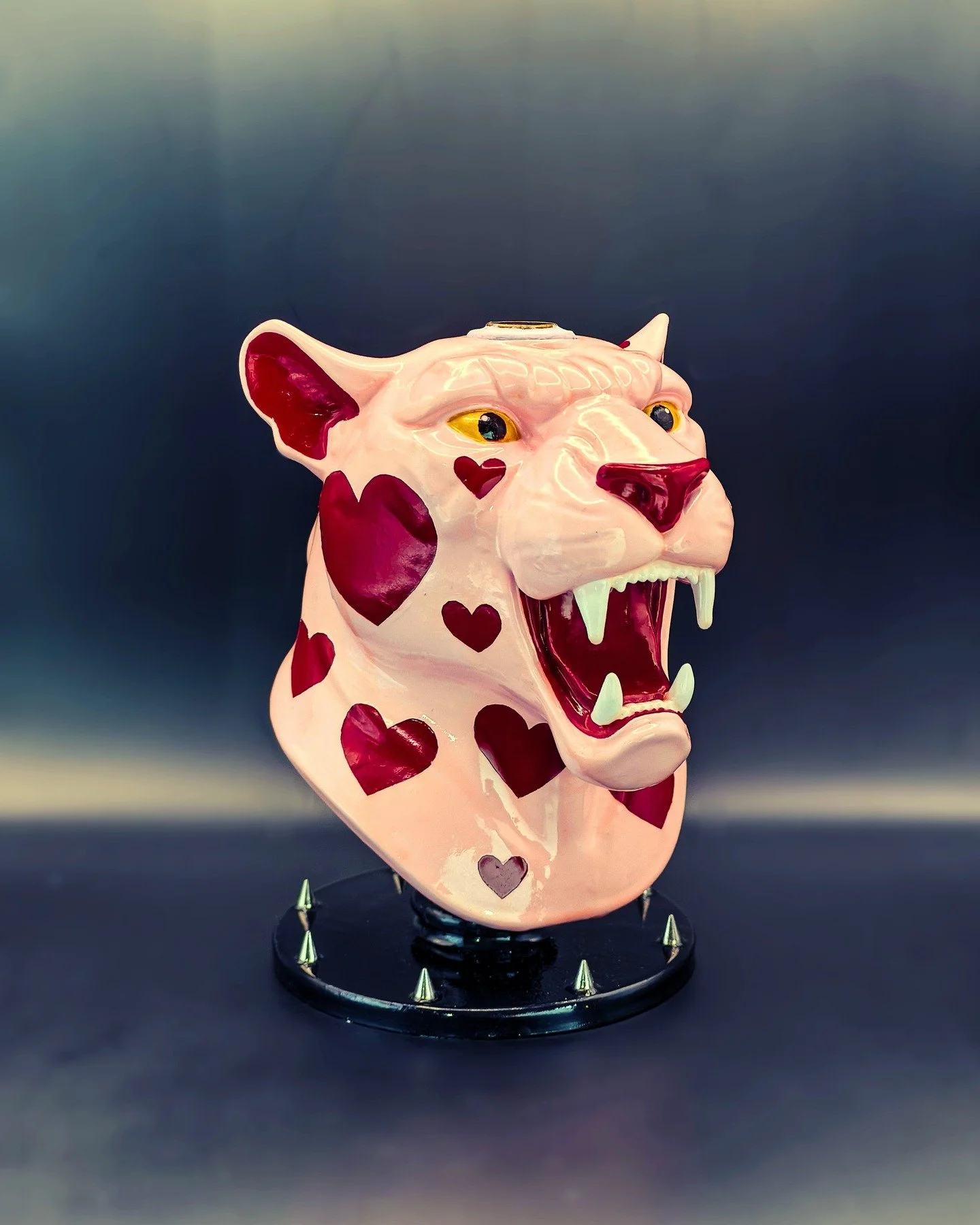 Panther Head Backflow Incense Burner -
One of these left in this color combo, DM for information on how to purchase.

#decor #home #homemade #gothic #tattoo