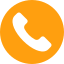 An orange background with a black phone icon.