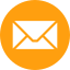 Icon of an envelope or mail, gold on a black background.