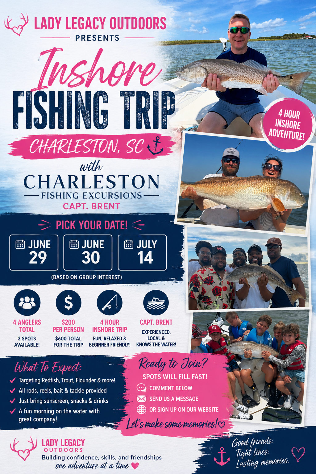 🎣 LLO Inshore Fishing Trip – Charleston, SC! 🎣