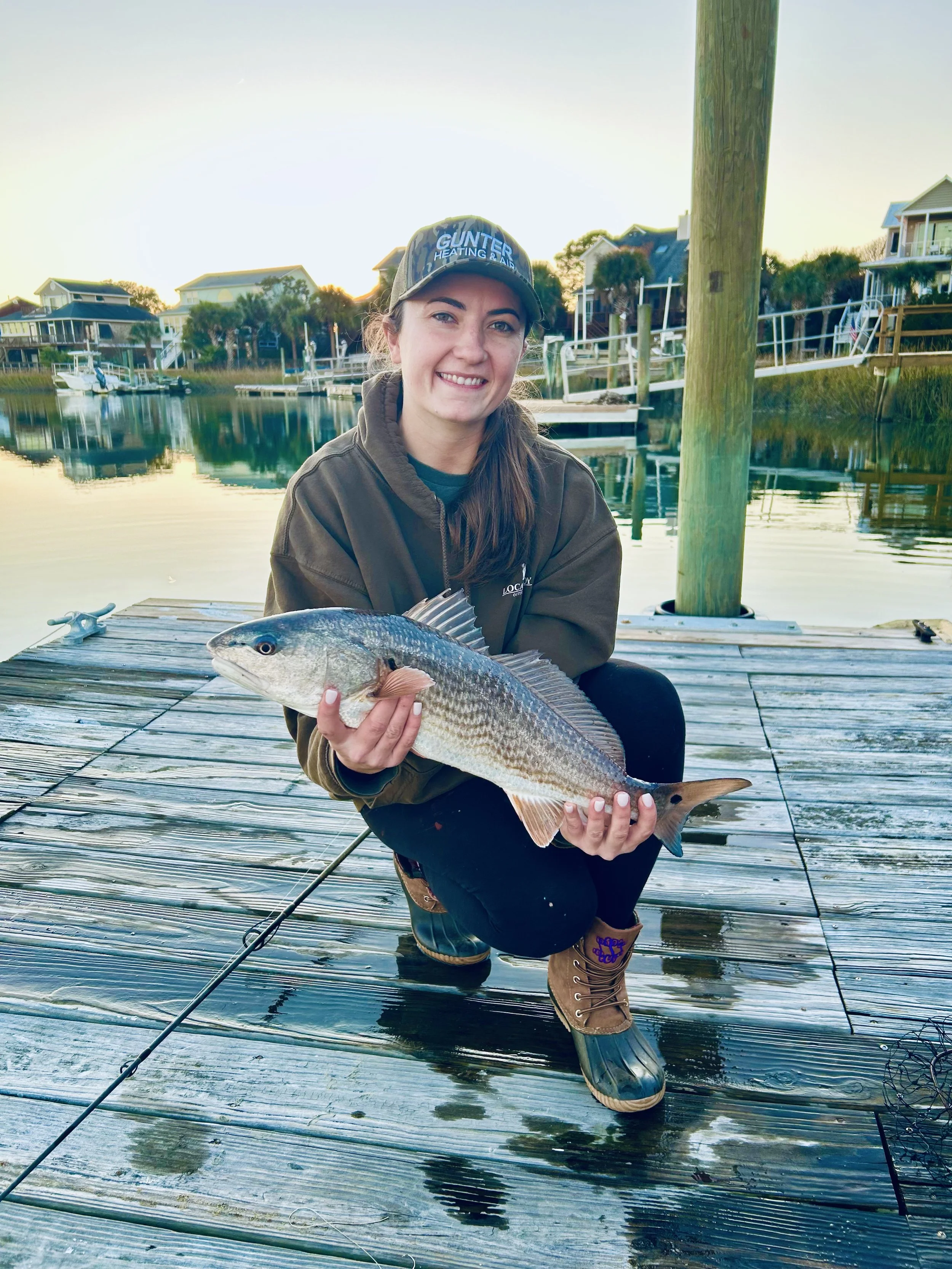 Fishing our lovely saltwater pond (haha)! 