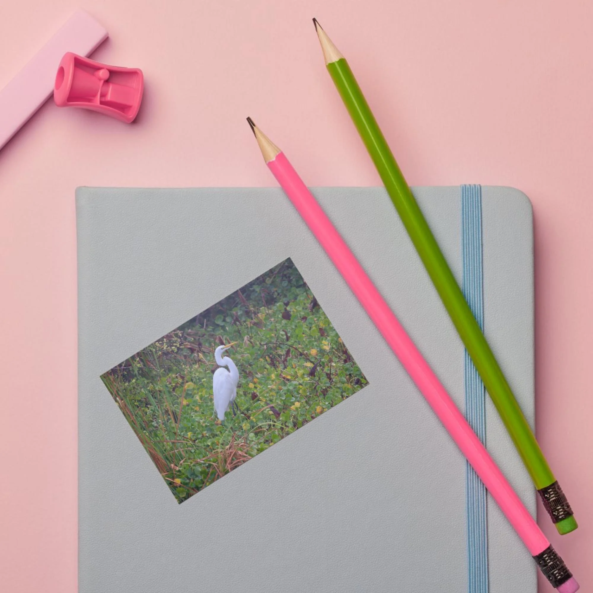 Egret Among the Green Sticker