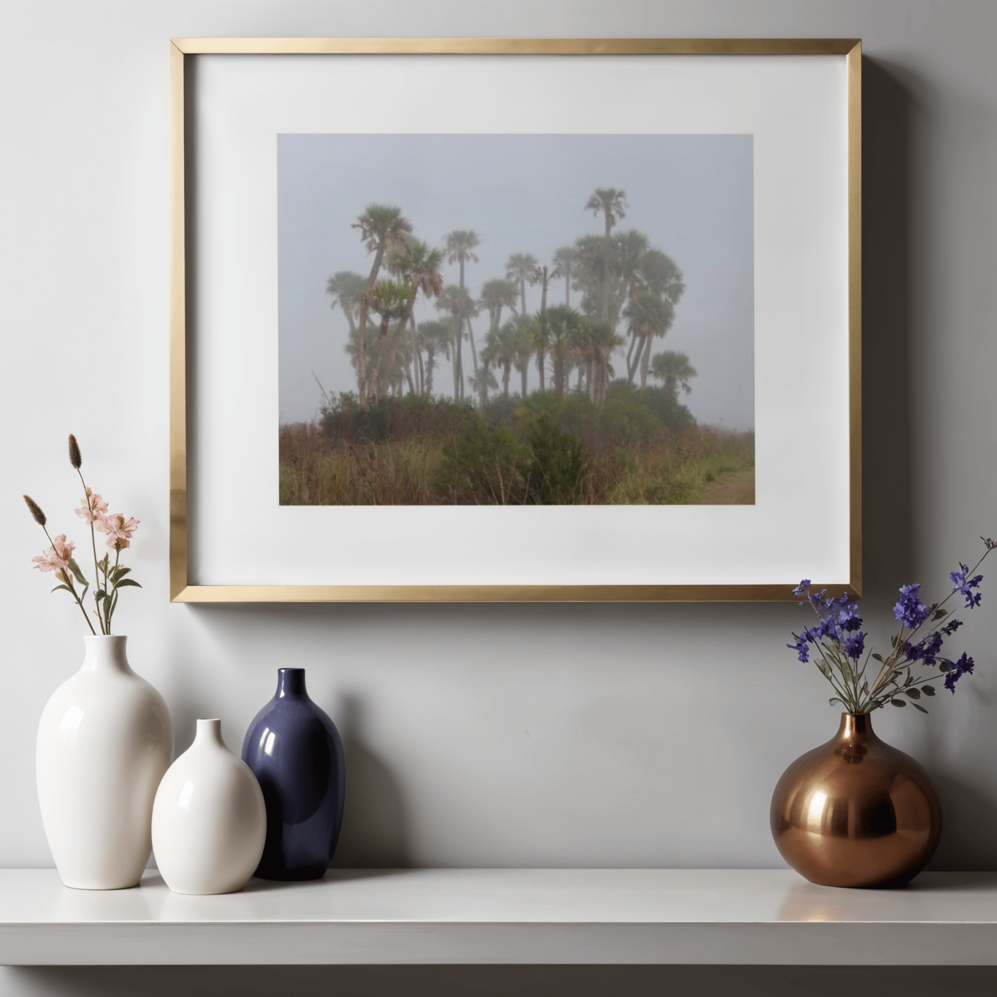 Palms in the Mist | Paper Print - Unframed