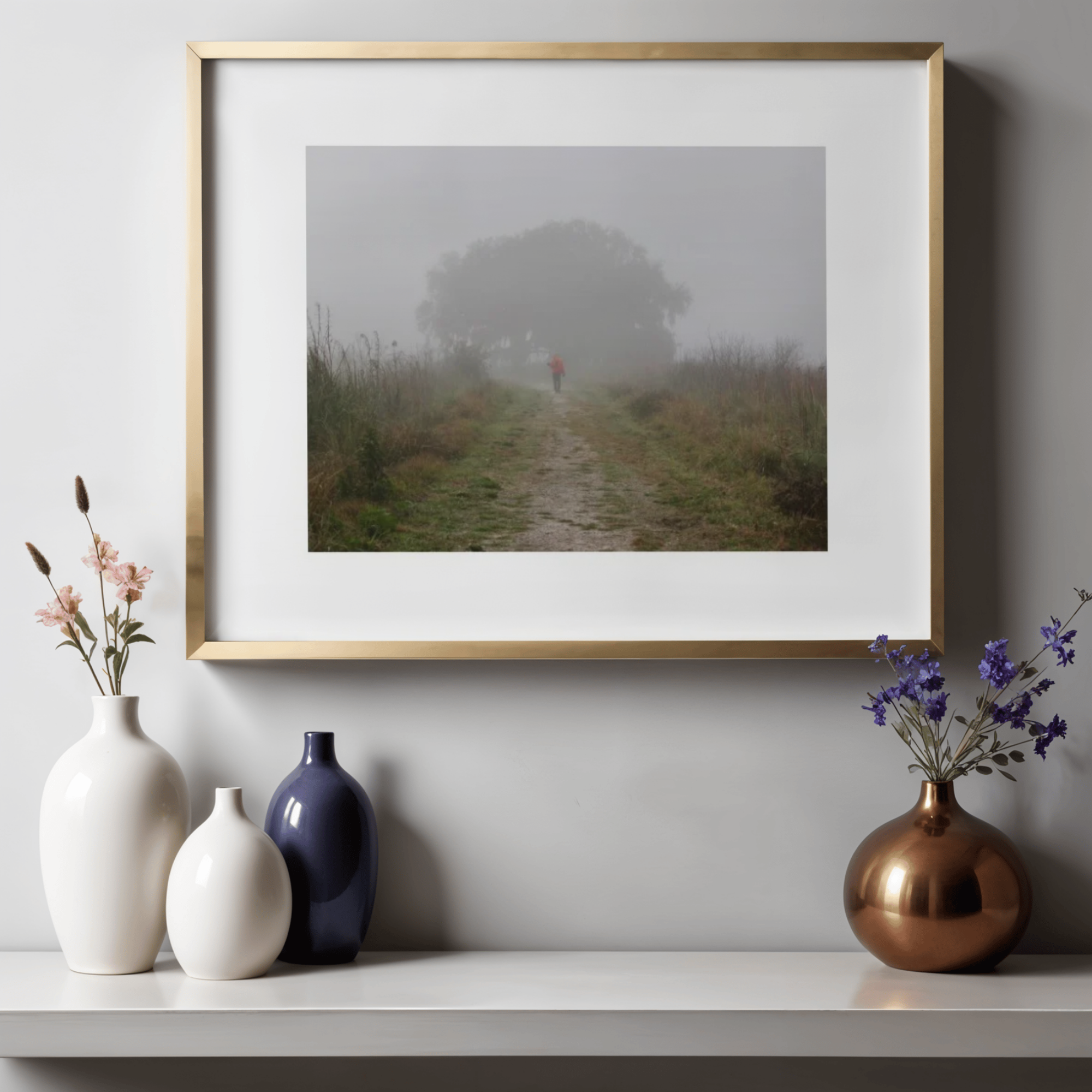 A Figure in the Mist | Paper Print - Unframed
