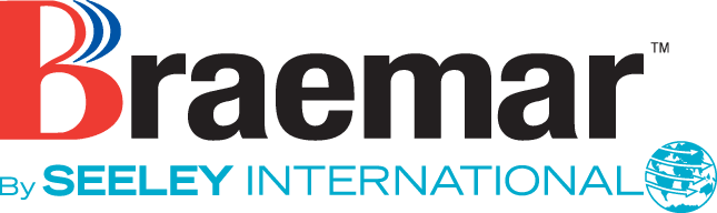 Braemar logo with SEELEY INTERNATIONAL branding and a blue globe icon.