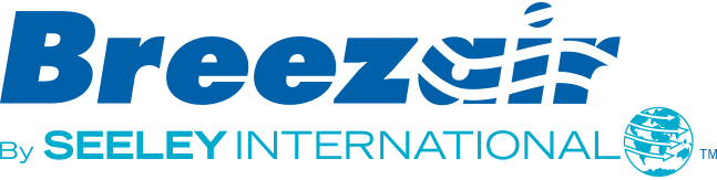 Breezeby SEELEY INTERNATIONAL logo with stylized wind lines and a globe.