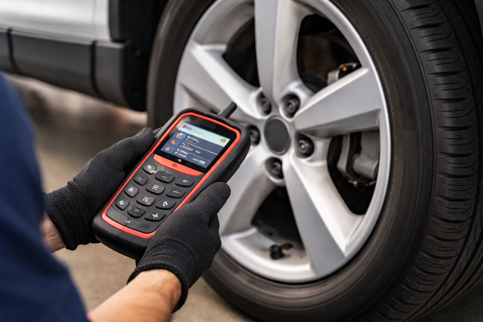 Checking tire pressure and diagnostics in Los Angeles auto service