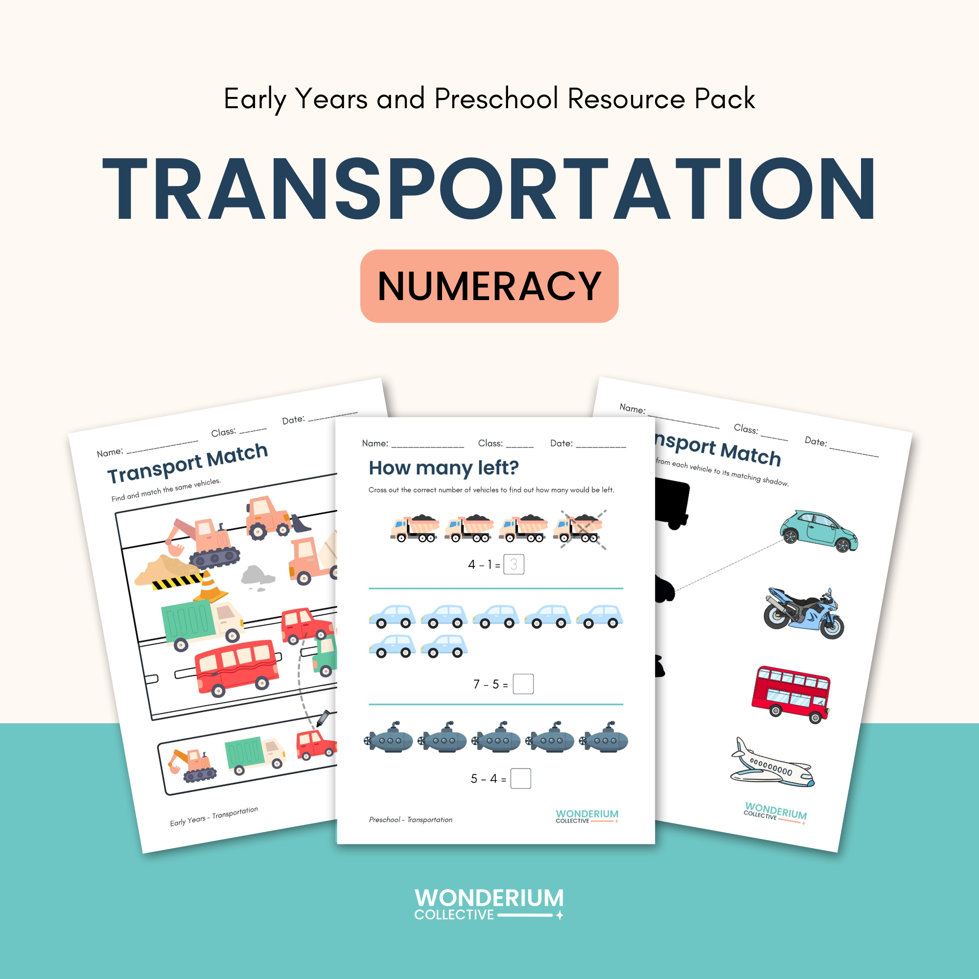 Preschool Transportation Resource Pack - Numeracy