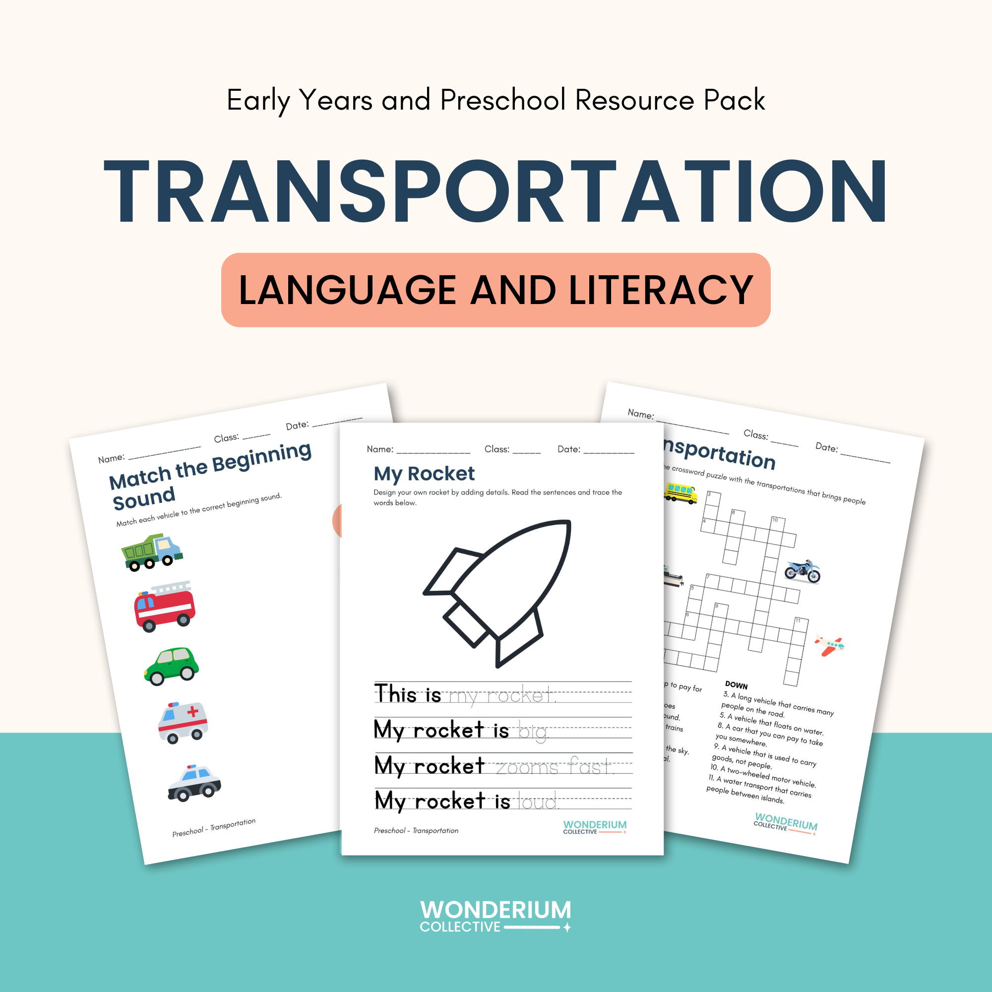 Preschool Transportation Resource Pack - Language and Literacy
