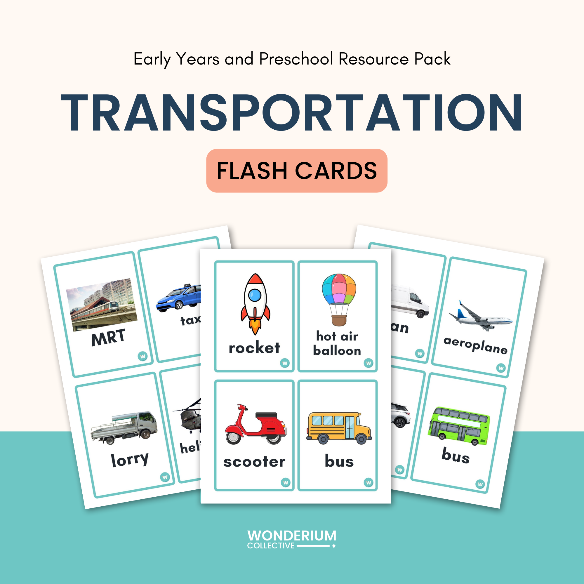 Preschool Transportation Resource Pack - Flash Cards