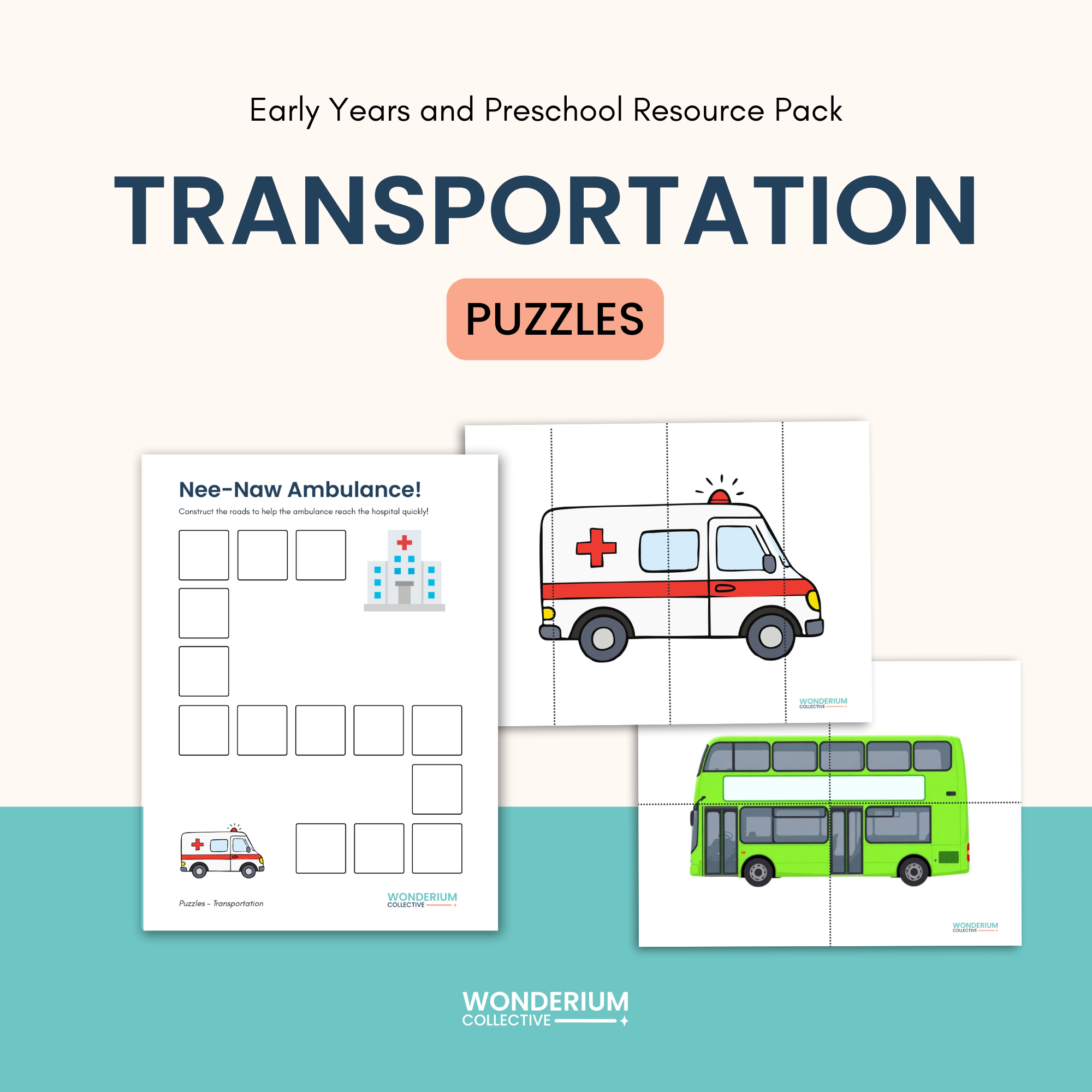 Preschool Transportation Resource Pack - Puzzles