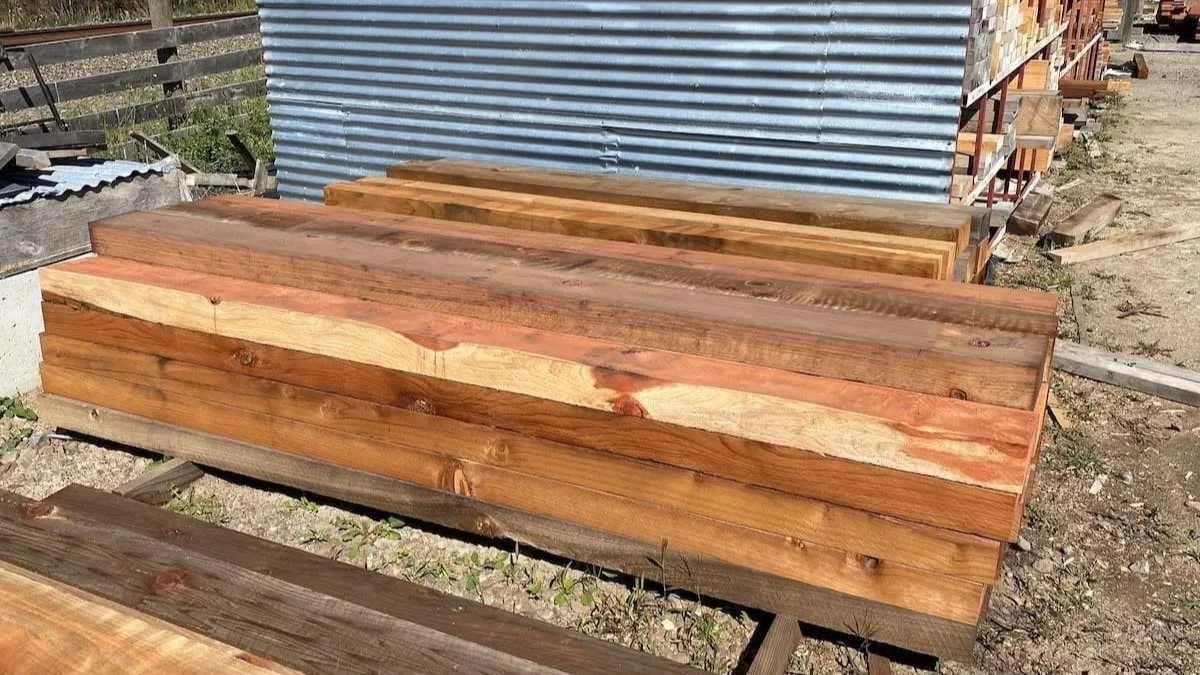 Redwood and Macrocarpa sleepers available for purchase or to be cut to your exact needs