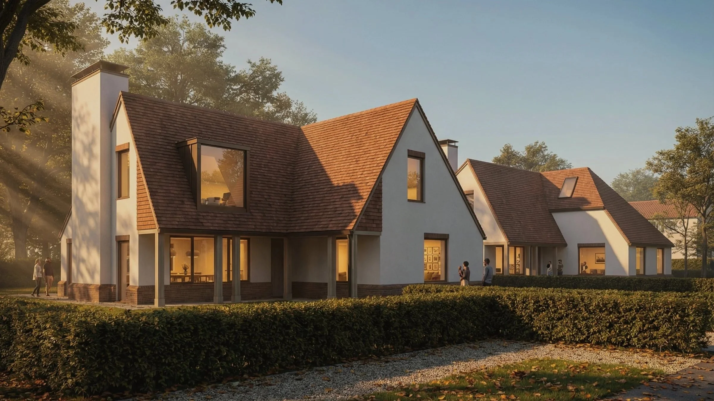 Front elevation of bespoke new build home, Lugtrout Lane Solihull — The Dormers by Studio Context