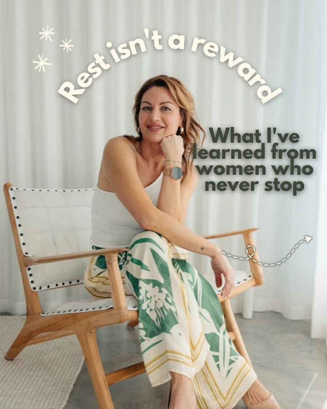 Rest isn't a reward you earn once everything is done.

So many women tell me they'll stop when the house is sorted, the kids are settled and work calms down. But everything is never done, so the rest never comes.

The guilt is real. I felt it too. Bu
