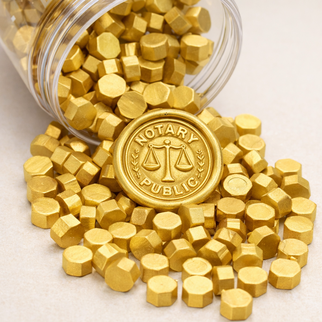 Gold wax seal beads
