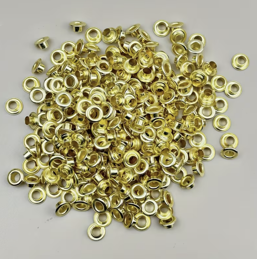 Metal gold eyelet rivets (5mm) - 300 pieces