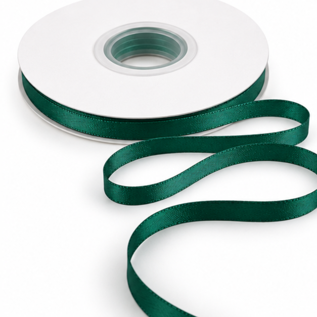 Emerald Green Satin Ribbon (6mm) - 45 meters