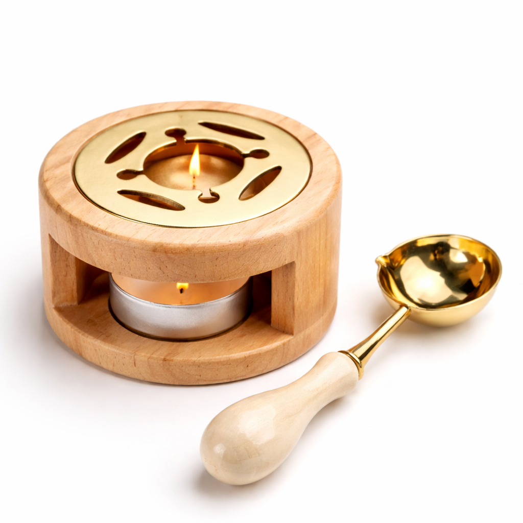 Wax burner and spoon (Light Wood)