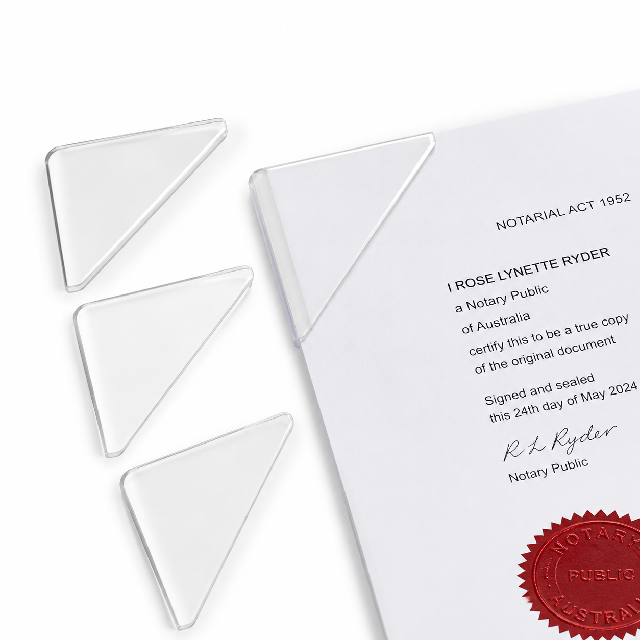 Self-adhesive clear plastic document protectors