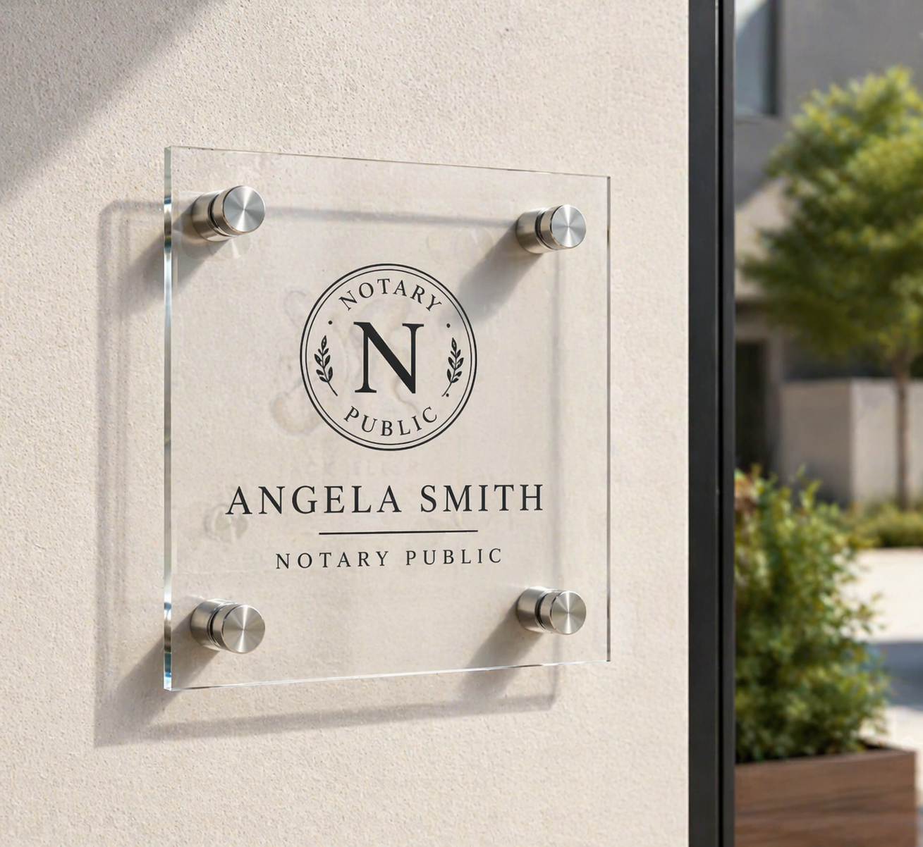 Custom Outdoor Acrylic Notary Public Sign