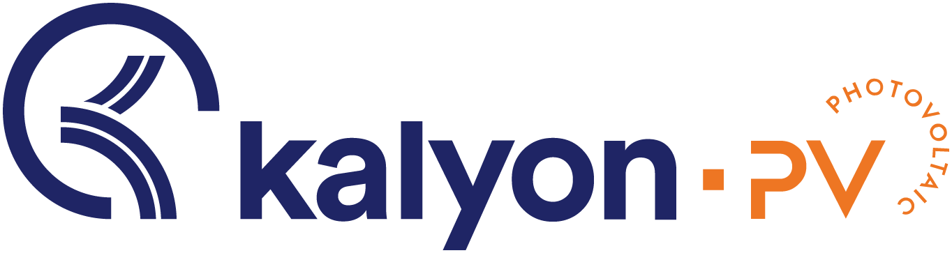 Company logo with a stylized icon on the left and the text 'kayon PV' with 'PhotoVoltaic' in a circular pattern on the right.