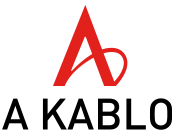 Red stylized letter 'A' with a curved line crossing through it, on a black background