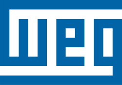 Weg logo in blue on a black background