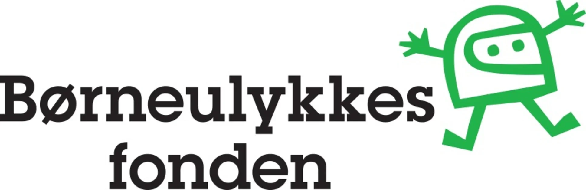 Logo af Børneulykkesfonden med grønt logo og sort tekst.