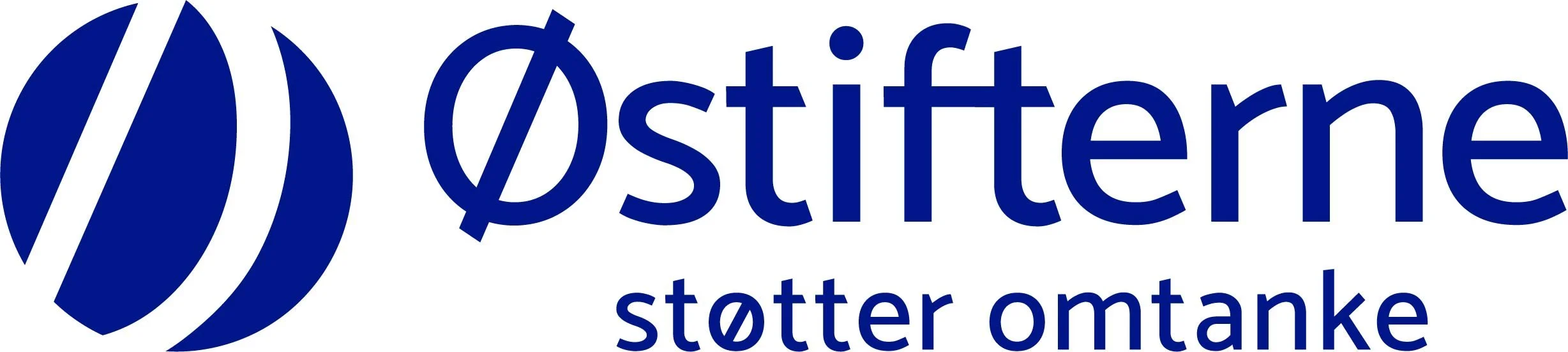 Logo af Østifterne med blåt logo og tekst