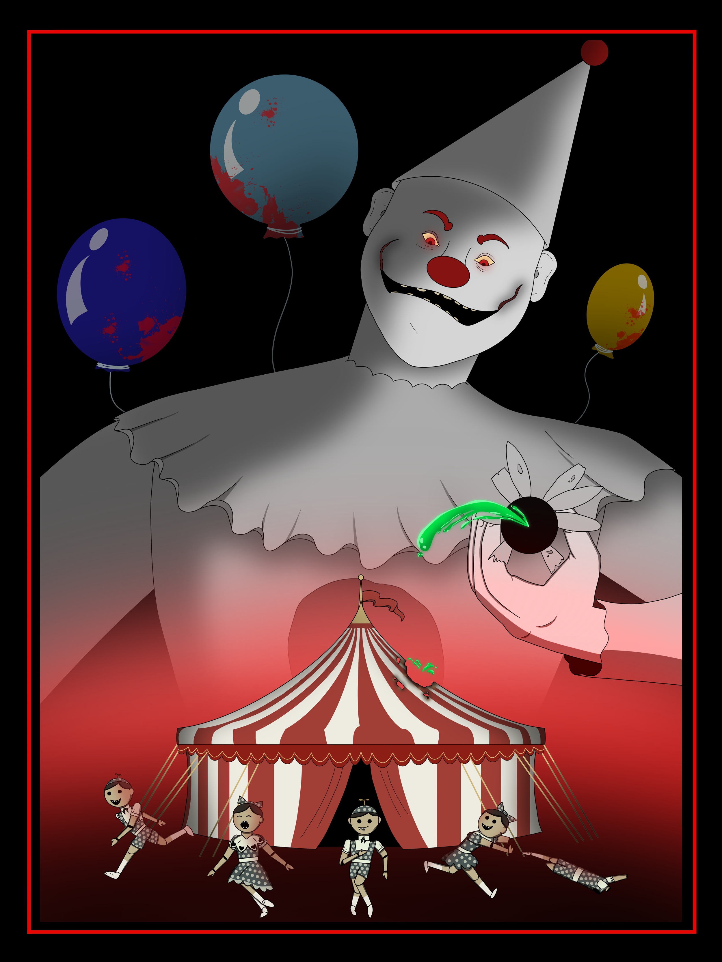 Evil Clown Outlast Trials Fan Poster
