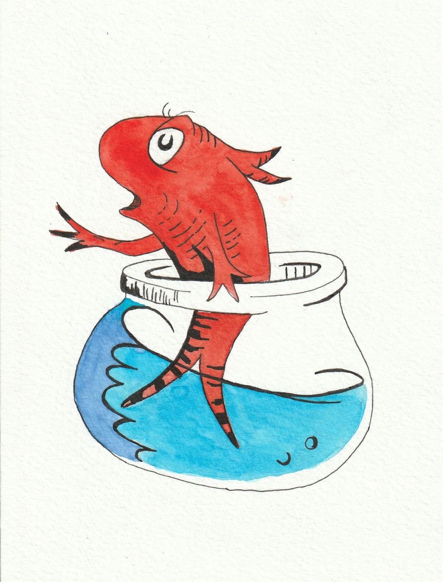 Carlos K. Krinklebine, Fish. 12 x 16 cm