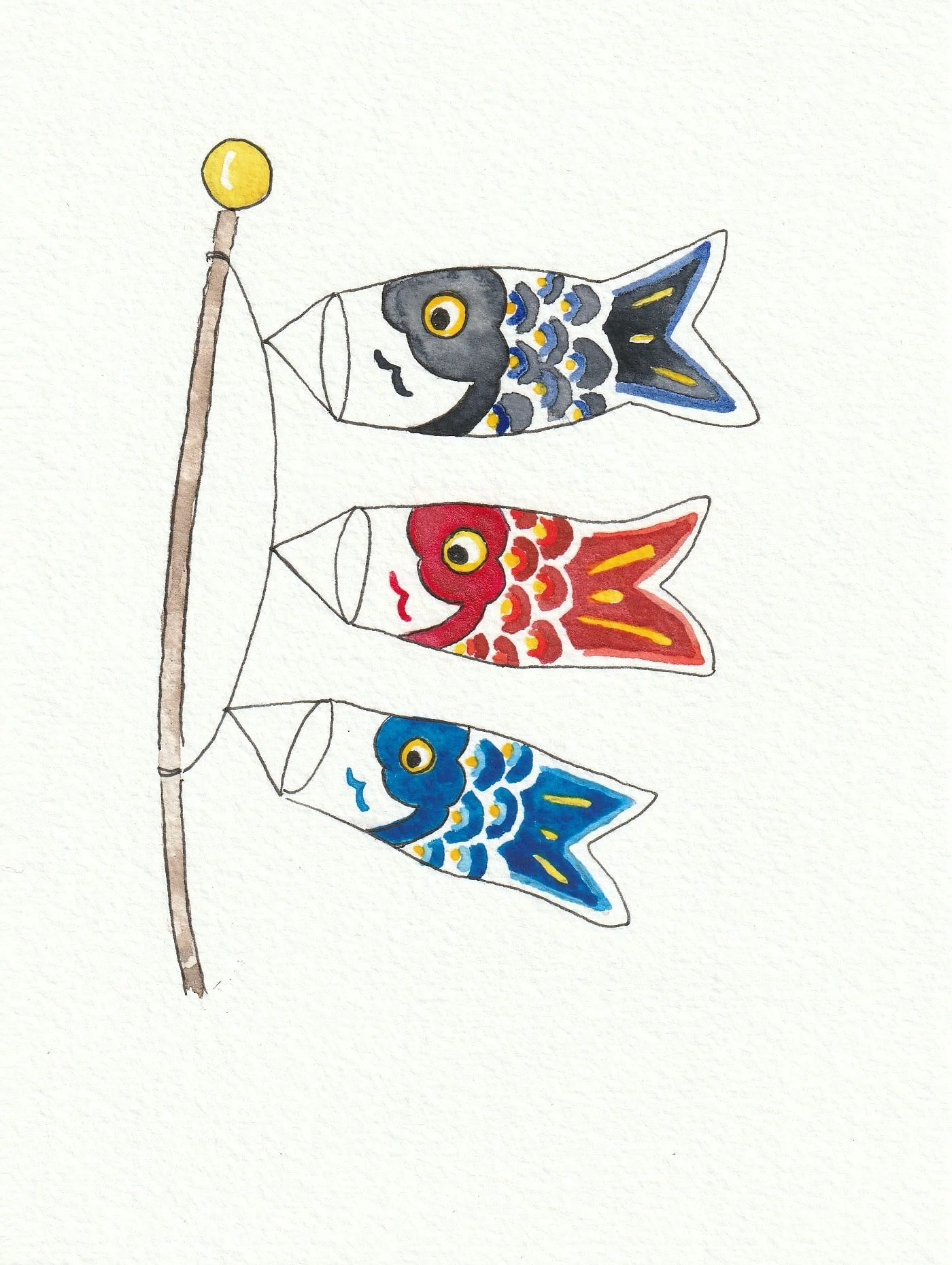 Koinibori. 12 x 16 cm