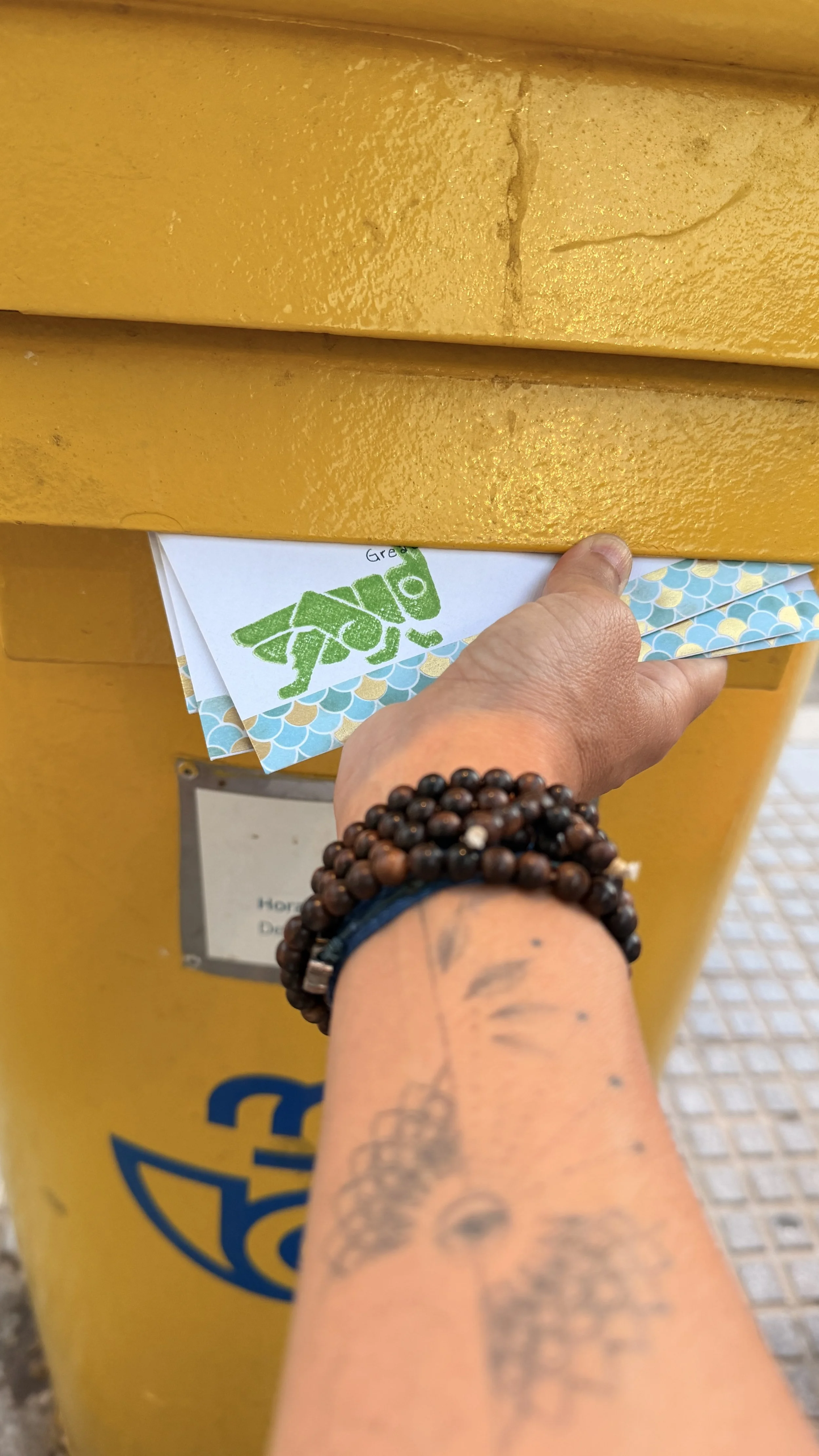 Delivery #2. The grasshoppers.  Is still making its way to several mailboxes. 