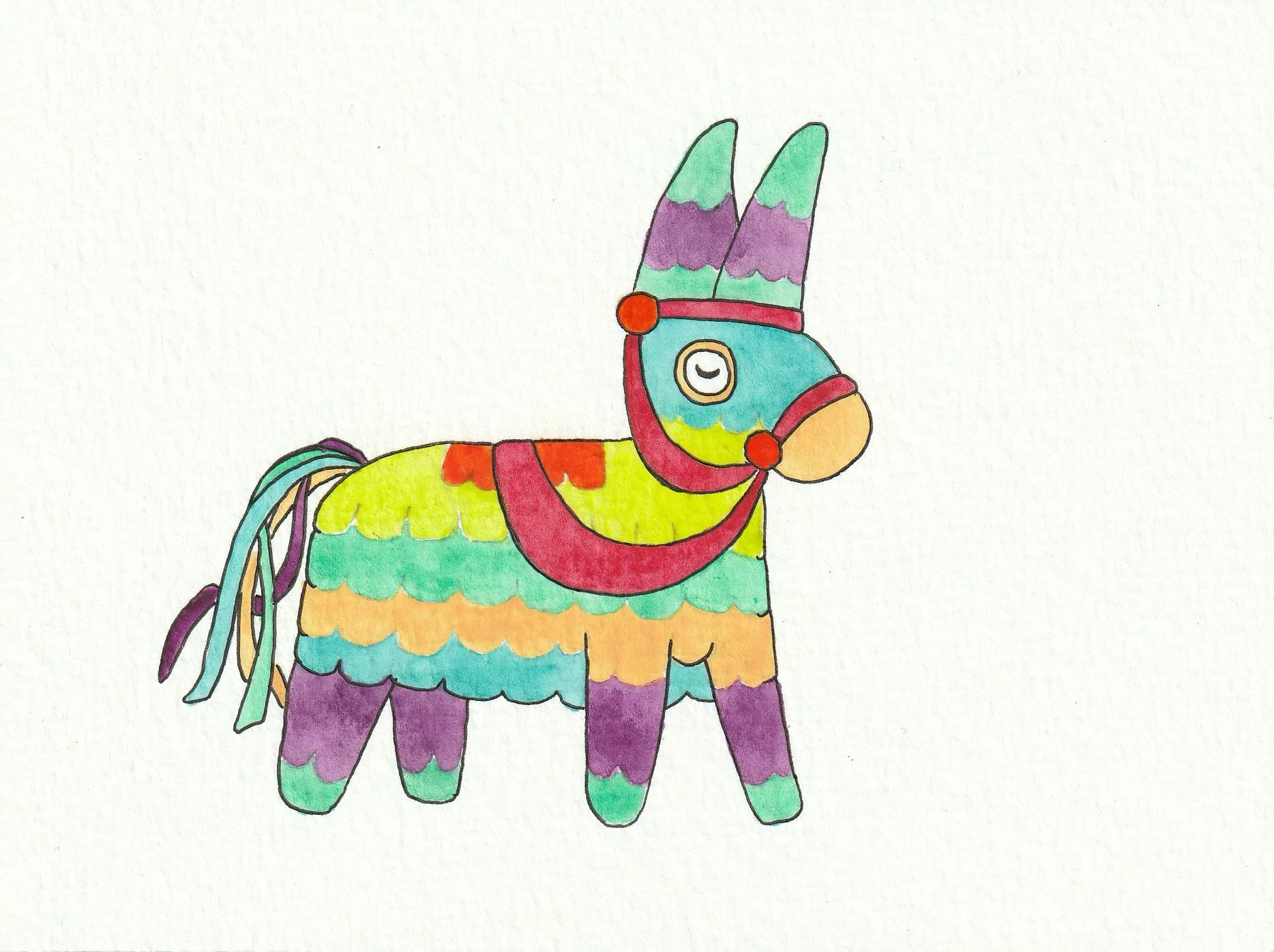 La piñata. 12 x 16 cm