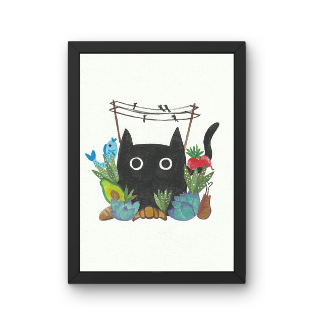 Gato de mercado. 12 x 16 cm*