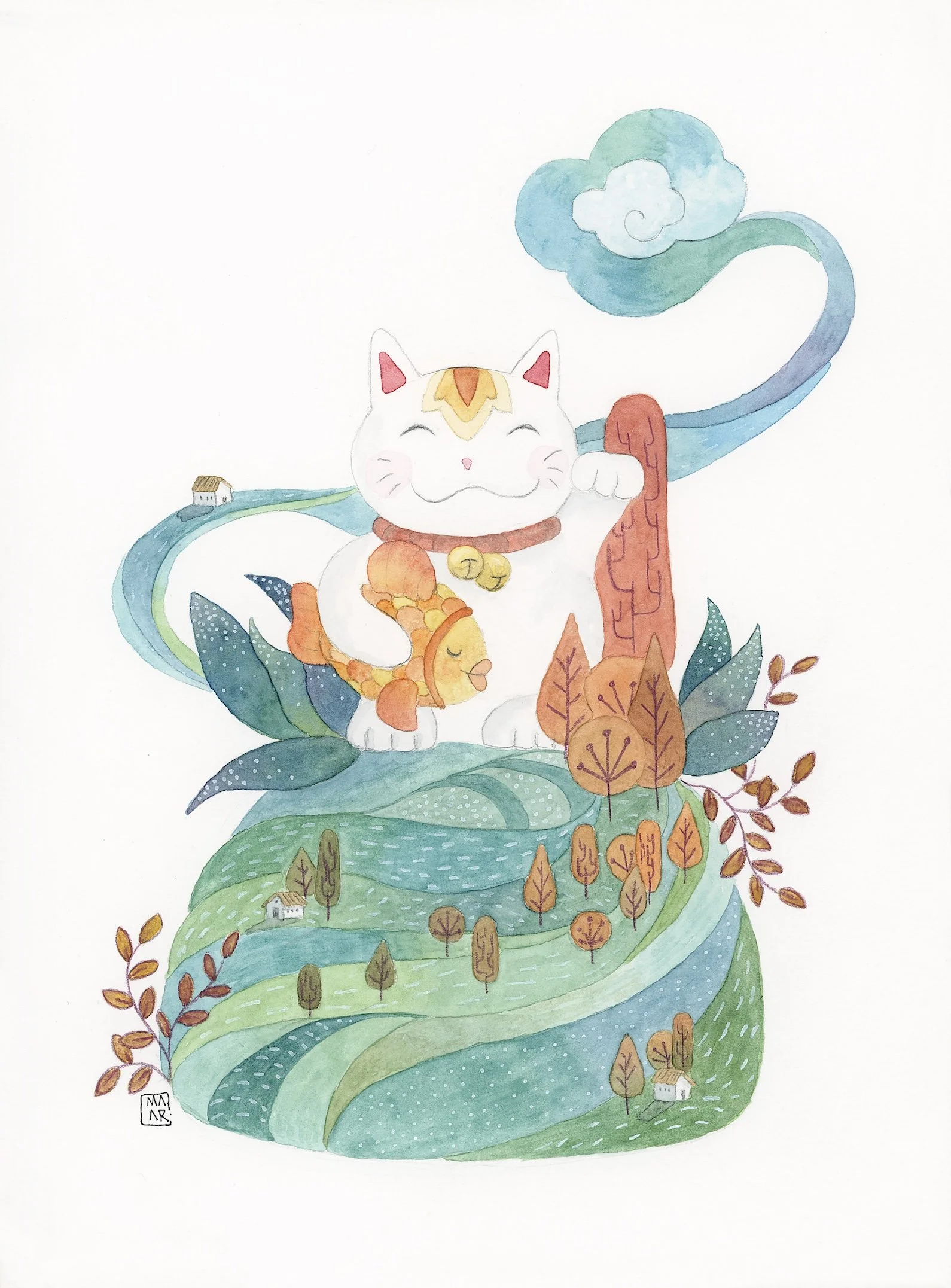 Isla Maneki Neko. 21 x 28.5 cm