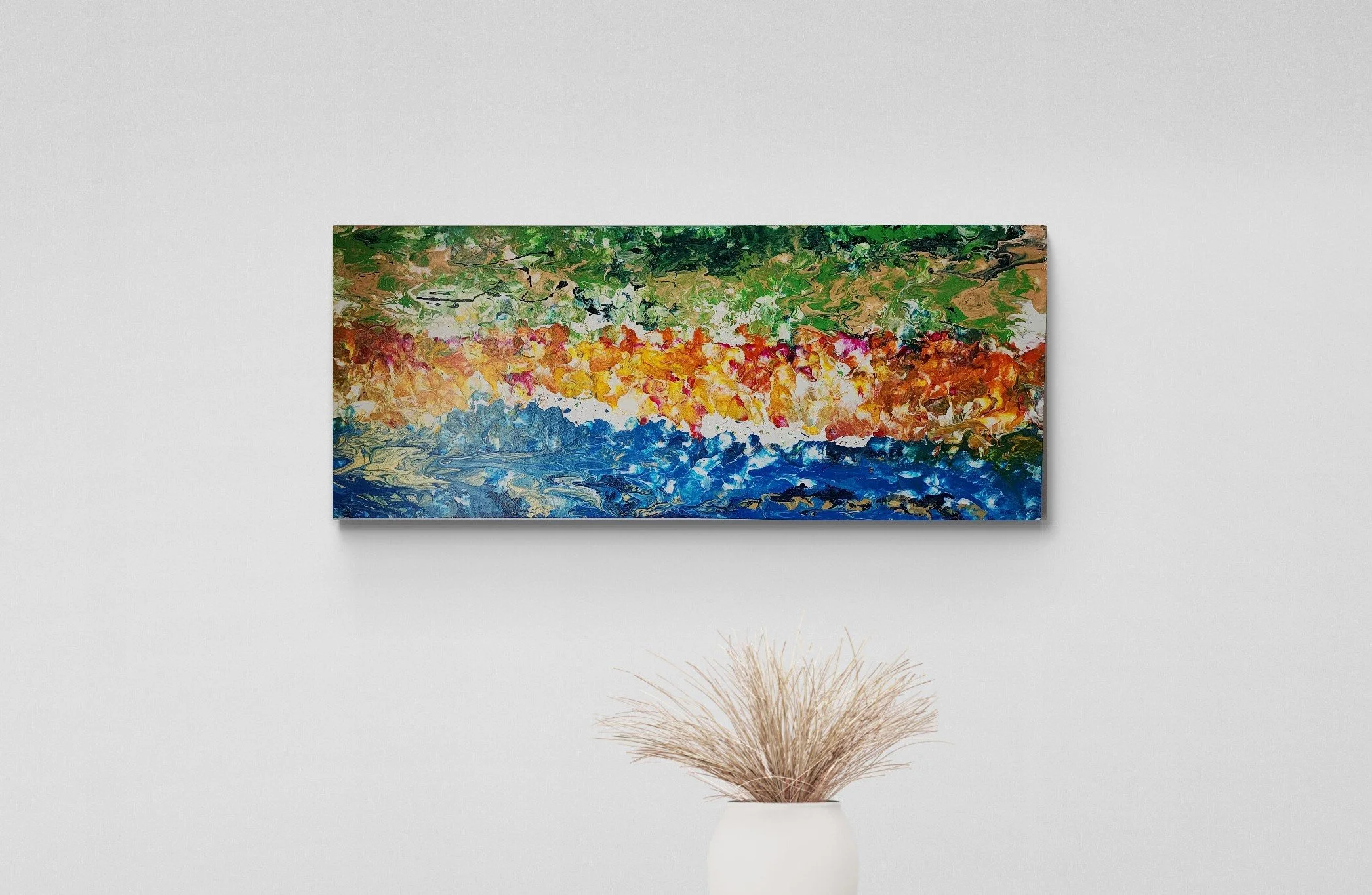 'Summer Coastline'  Acrylic Abstract on Stretched canvas