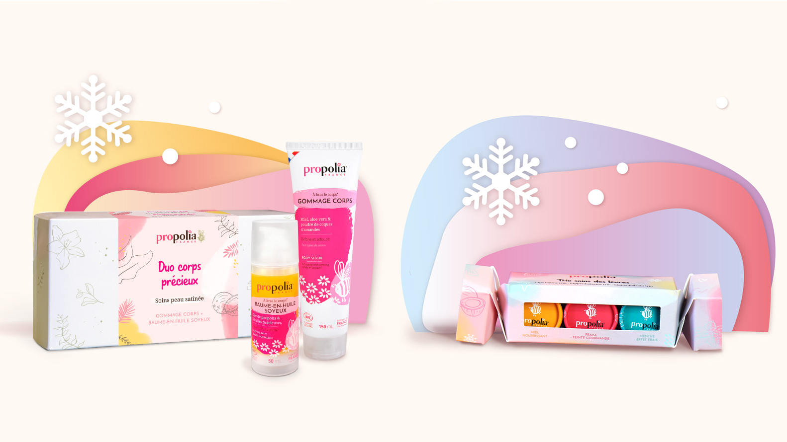 Aperçu offre de Noël 2024 Propolia, création pack en édition limitée et mise en scène visuelle