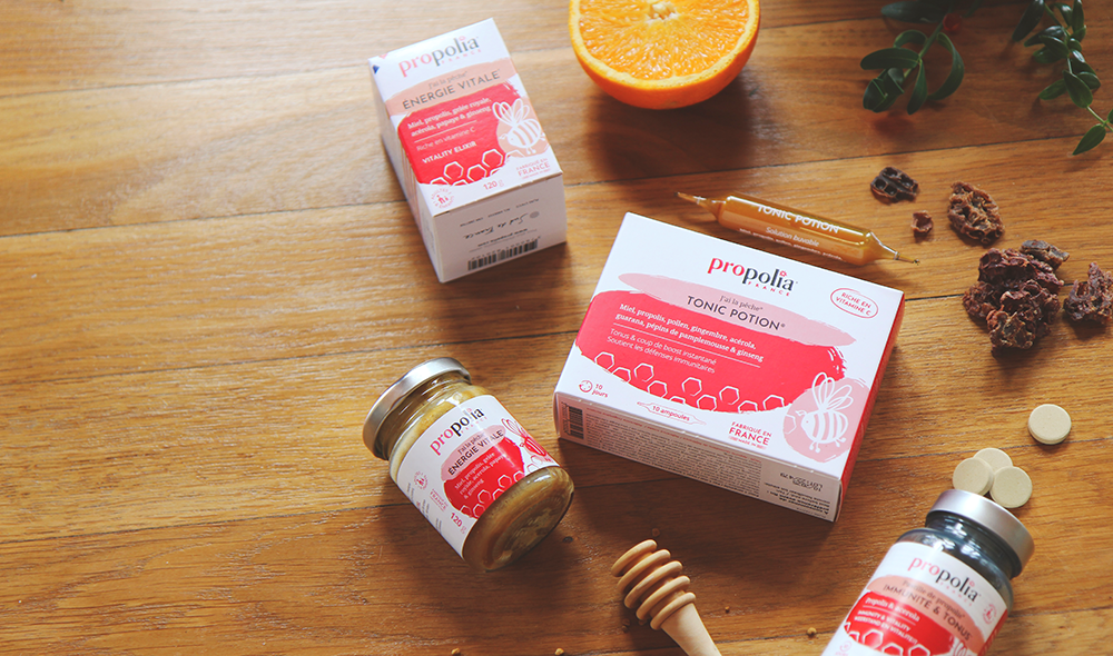 Création packaging gamme Tonus & Immunité Propolia et shooting photo