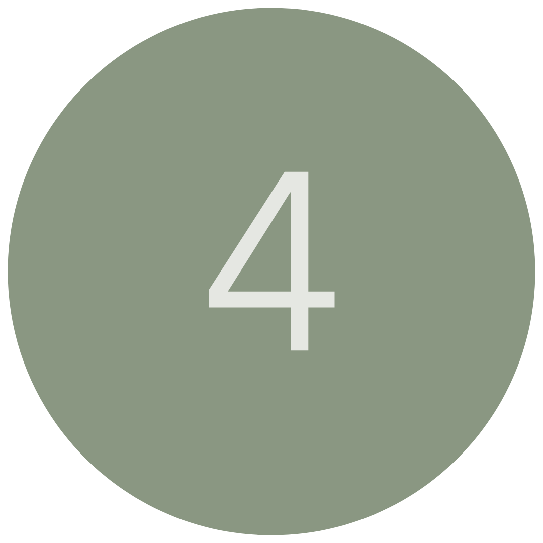 Groene cirkel met wit nummer 4 in het midden.