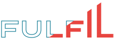 Fulpil logo met blauwe tekst en rode grafiekarm