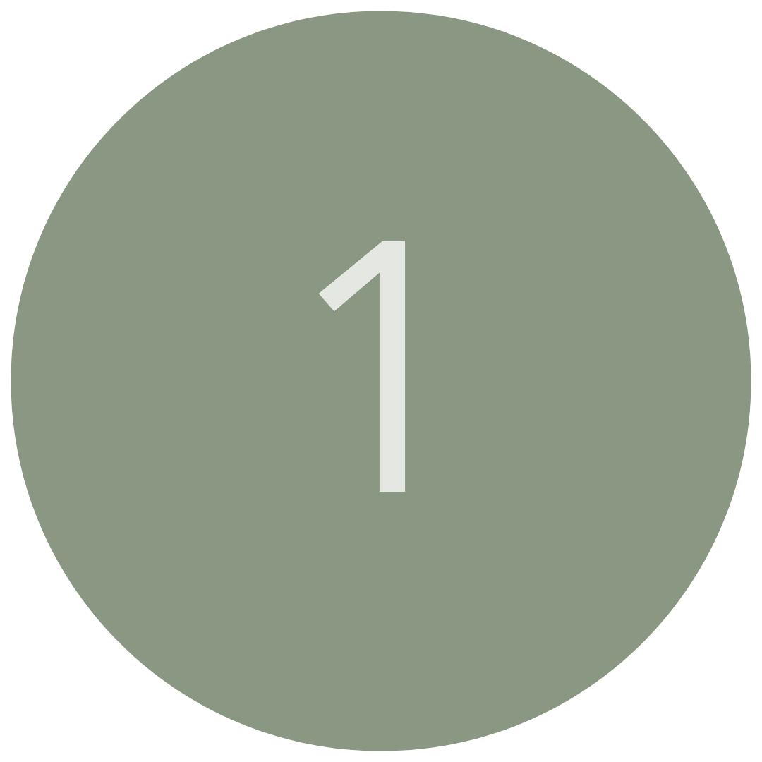 Gele cijfers in een groene cirkel, nummer 1.